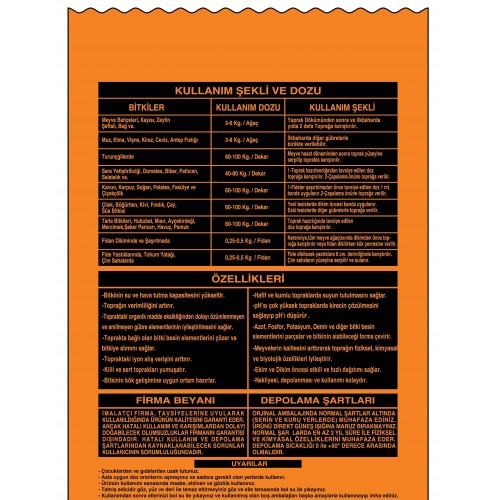 Organik Doğal Bitki Gübresi Toprak Düzenleyici Gübre 25 Kg
