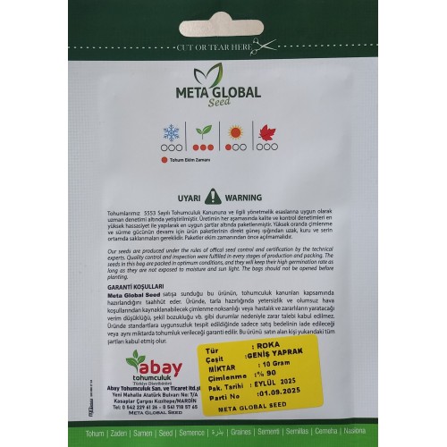 Meta Global Seed - Roka Geniş Yaprak 10 gr 