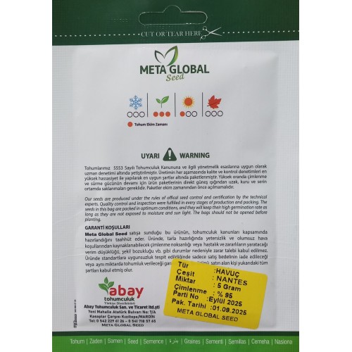 Meta Global Seed - Havuç Nantes 5 gr 