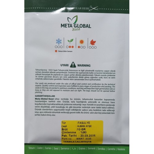 Meta Global Seed - Ayşe Kadın Fasülye - Mardin Ayşe 10 gr