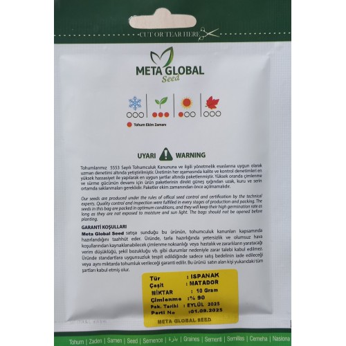 Meta Global Seed - Ispanak Matador 10 gr
