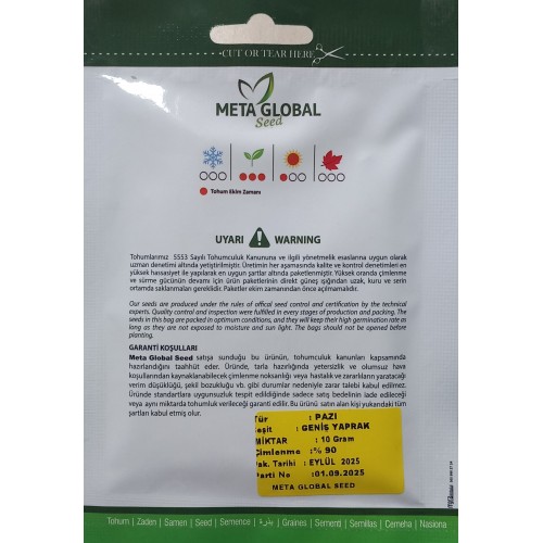 Meta Global Seed - Pazı Geniş Yaprak 10  gr