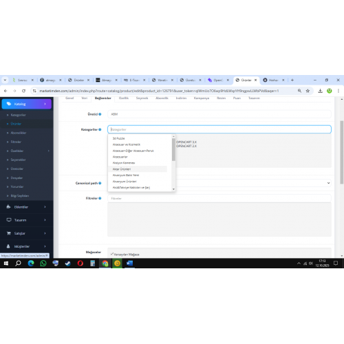 OpenCart 3x için herhangi bir miktarda otomatik tamamlama düzenlemesi