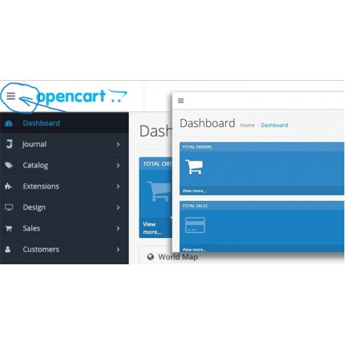 OpenCart 3x için Yönetici Sol Menüsü açıp kapatma Düzenlemesi