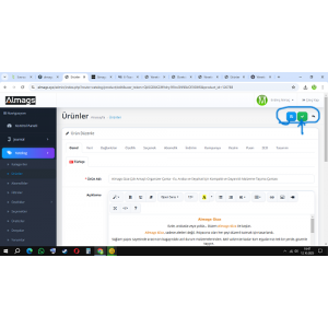 OpenCart yönetici panelindeki "Uygula" butonu