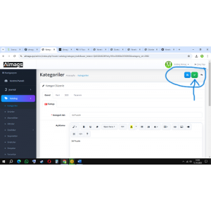 OpenCart yönetici panelindeki "Uygula" butonu