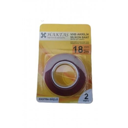 Haktaş Vhb Akrilik Silikon Bant 18 mm - 2 mt Haktaş Vhb Akrilik Silikon Bant 18 mm - 2 mt