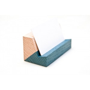 Kırmızı-Mavi-Beyaz Meşe Ahşap Kartvizitlik Tek parça 