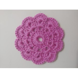 Bardak altlığı El yapımı örgü  - Çap 10 cm-Eflatun