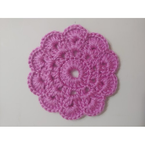 Bardak altlığı El yapımı örgü  - Çap 10 cm-Eflatun