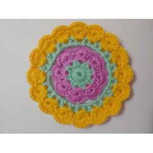Bardak altlığı El yapımı örgü  - Çap 10 cm-Karışık 
