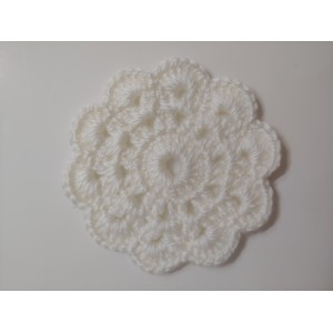 Bardak altlığı El yapımı örgü  - Çap 10 cm-beyaz