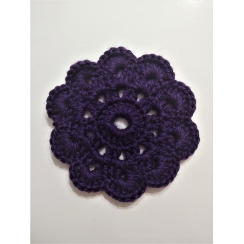 Bardak altlığı El yapımı örgü - Çap 10 cm siyah