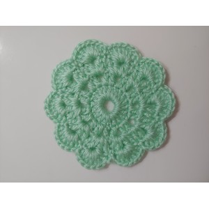 Bardak altlığı El yapımı örgü  - Çap 10 cm-Yeşil