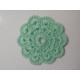 Bardak altlığı El yapımı örgü  - Çap 10 cm-Yeşil