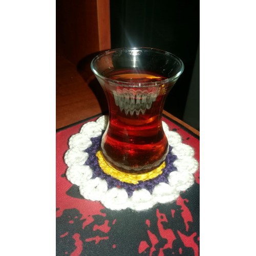 Bardak altlığı El yapımı örgü - Çap 10 cm siyah Bardak altlığı El yapımı örgü - Çap 10 cm siyah