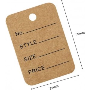 Kraft kağıdından 1000 adet hediye etiketi, 3,5 cm x 5 cm, etiket takı etiketleri, fiyat etiketleri, fiyat etiketleri için küçük el yapımı etiketler, asma etiketler, fiyat etiketleri