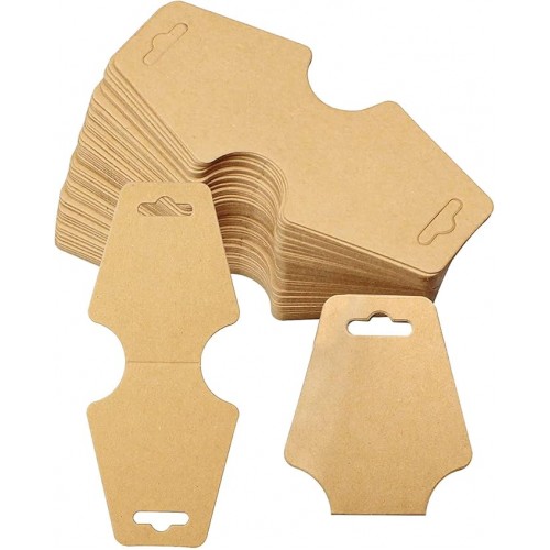 100 adet kolye kartı , küpe , kolye, tesbih, toka için  kraft kağıdı etiket kartı