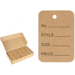 Kraft kağıdından 1000 adet hediye etiketi, 3,5 cm x 5 cm, etiket takı etiketleri, fiyat etiketleri, fiyat etiketleri için küçük el yapımı etiketler, asma etiketler, fiyat etiketleri